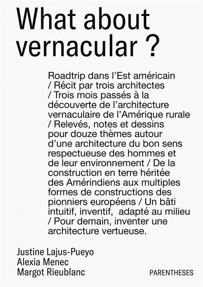 couverture du livre What about vernacular?