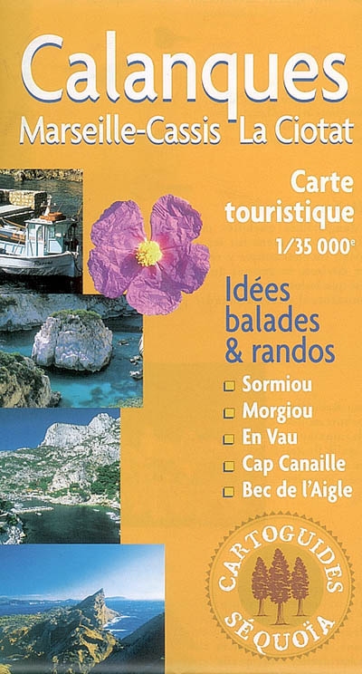 Calanques : Marseille-Cassis, La Ciotat : carte touristique 1:35.000