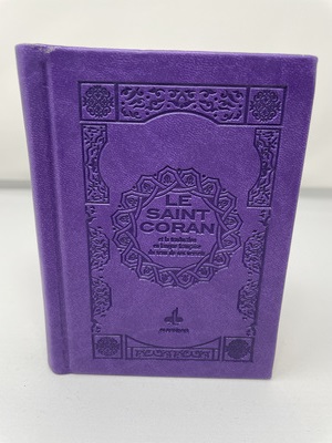 Le saint Coran bilingue : couverture daim violet