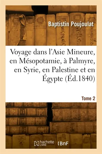 Voyage dans l'Asie Mineure, en Mésopotamie, à Palmyre, en Syrie, en Palestine et en Egypte. Tome 2