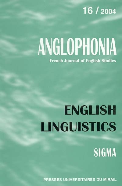 Anglophonia, n° 16. English...
