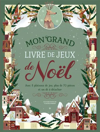 Mon grand livre de jeux de Noël : avec 8 plateaux de jeu, plus de 70 pièces et un dé à détacher