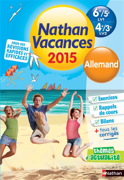 Nathan vacances 2015, 6e-5e LV1, 4e-3e LV2 : allemand