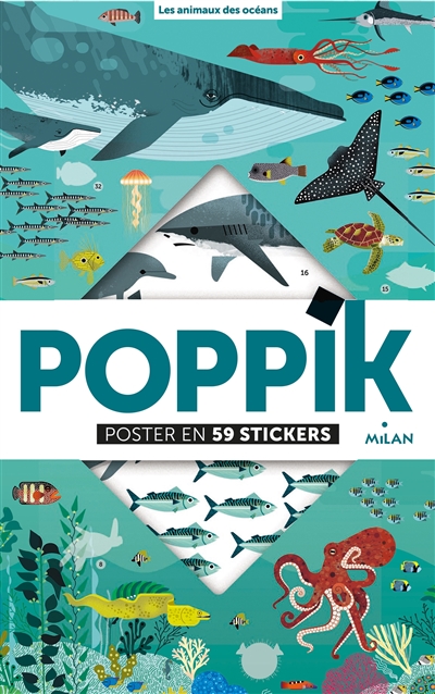 les animaux des océans : poster en 59 stickers