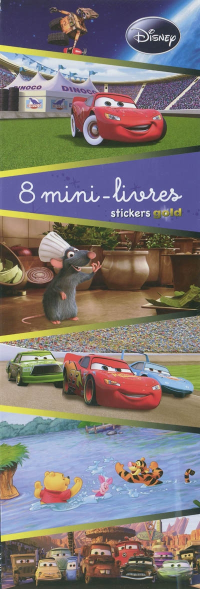 8 mini-livres Disney : Cars, Ratatouille, Winnie l'ourson, Wall-e