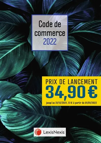 Code de commerce 2022 : jaquette feuilles