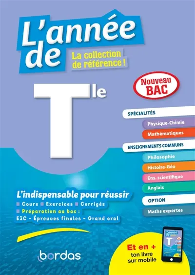 L'année de terminale, spécialités physique chimie, mathématiques, enseignements communs : nouveau bac