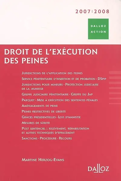 Droit de l'exécution des peines 2007-2008