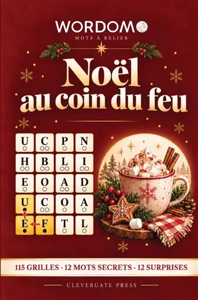 Noël au coin du feu : Jeux de lettres apaisants pour adultes : 115 grilles de 20 cases à relier pour former des mots, 12 mots secrets à découvrir et un...
