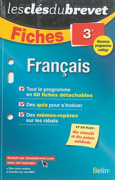 Français 3e : nouveau programme collège