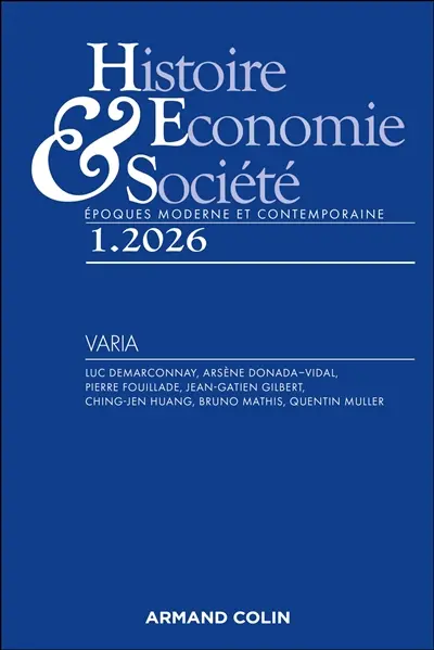 Histoire, économie & société, n° 1 (2026)