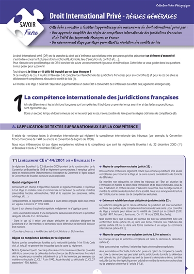 Droit international privé : règles générales