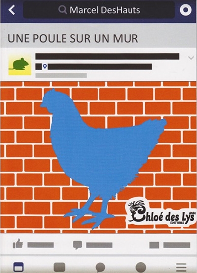 Une poule sur un mur