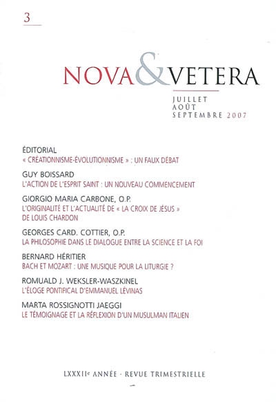 Nova & vetera, n° 3 (2007)