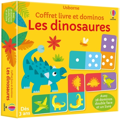 Les dinosaures : Coffret livre et dominos