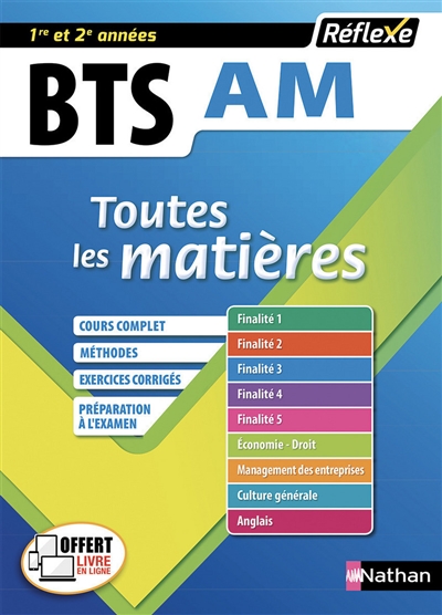 BTS AM assistant de manager 1re et 2e années : toutes les matières
