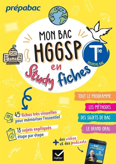 Mon bac HGGSP en study fiches, terminale : fiches visuelles et quiz pour réussir le bac : bac 2027
