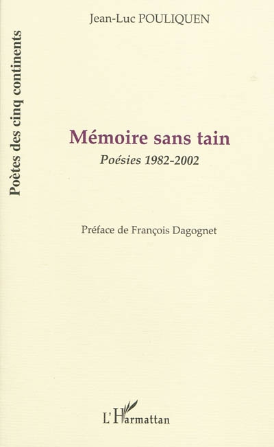 Mémoire sans tain : poésies 1982-2002