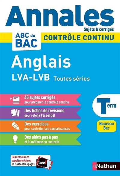 Anglais LVA-LVB toutes séries terminale : contrôle continu : nouveau bac