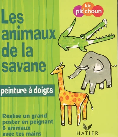 Les animaux de la savane : peinture à doigt