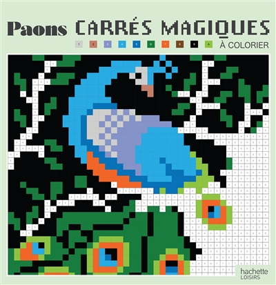 Paons : carrés magiques à colorier