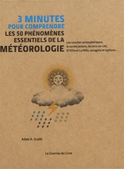 3 minutes pour comprendre les 50 phénomènes essentiels de la météorologie : les couches atmosphériques, le vortex polaire, les arcs-en-ciel, El Nino et La Nina, ouragans et typhons...