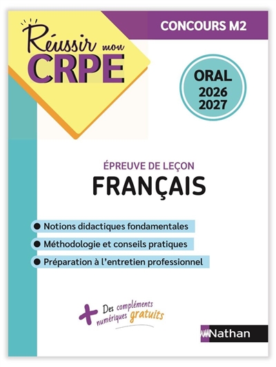 Français, épreuve de leçon : oral 2026-2027 : concours M2