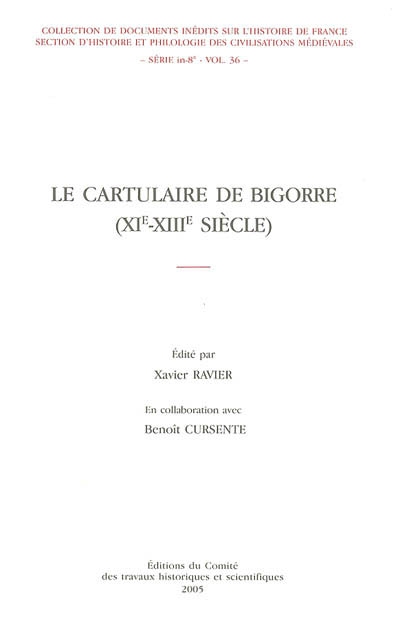 Le cartulaire de Bigorre (XIe-XIIIe siècle)