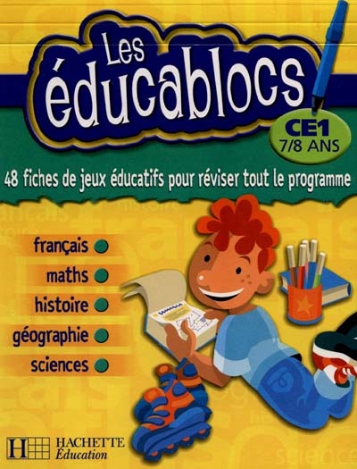Les éducablocs, CE1, 7-8 ans : 48 fiches de jeux éducatifs pour réviser tout le programme