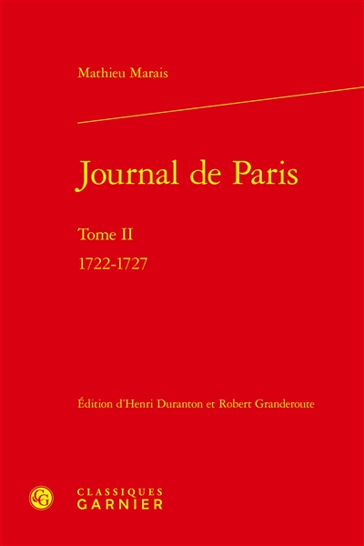 Journal de Paris. Vol. 2. 1722-1727