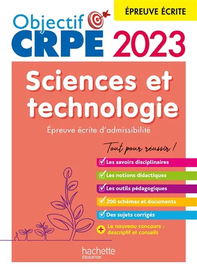 Sciences et technologie : épreuve écrite d'admissibilité : 2023