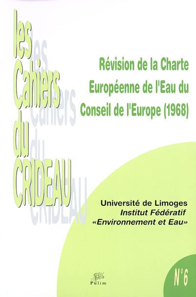 Révision de la Charte européenne de l'eau du Conseil de l'Europe (1968)