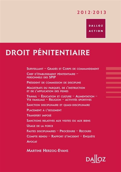 Droit pénitentiaire 2012-2013