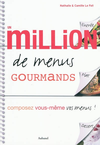 Un million de menus gourmands : composez vous-même vos menus !