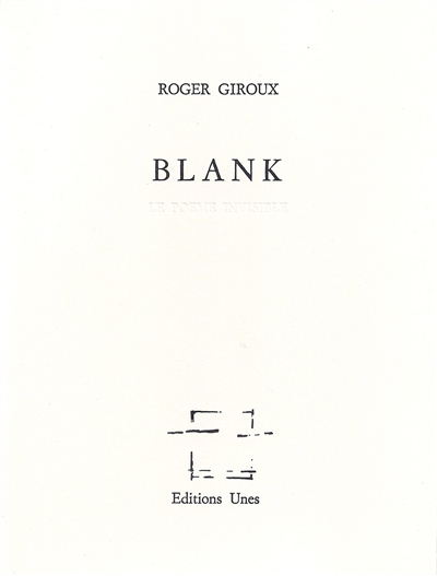Blank : le poème invisible
