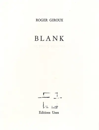 Blank : le poème invisible