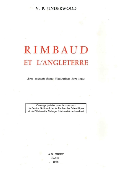 Rimbaud et l'Angleterre