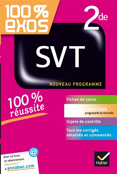 SVT 2de : nouveau programme