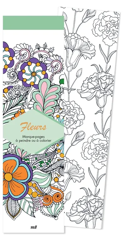 Fleurs : marque-pages à peindre ou à colorier