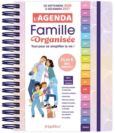 L'agenda 2027 de la famille organisée avec onglets ! : (de sept. 2026 à déc. 2027)