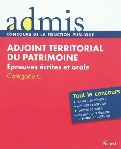 Adjoint territorial du patrimoine : épreuves écrites et orale : catégorie C