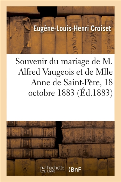 Souvenir du mariage de M....