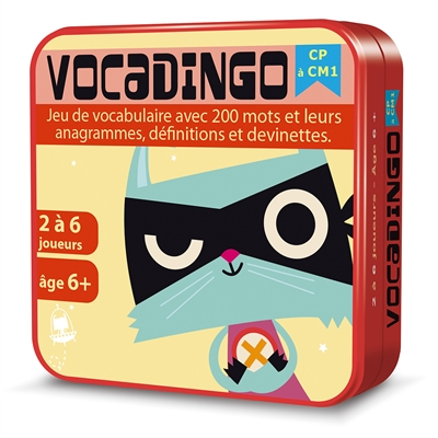 Vocadingo CP à CM1 : jeu de vocabulaire avec 200 mots et leurs anagrammes, définitions et devinettes