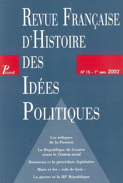 revue française d'histoire des idées politiques, n° 15