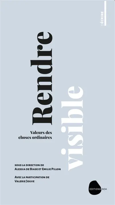 Rendre visible : valeurs des choses ordinaires Rendre visible : valeurs des choses ordinaires
