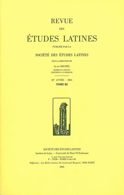 Revue des études latines, n° 82