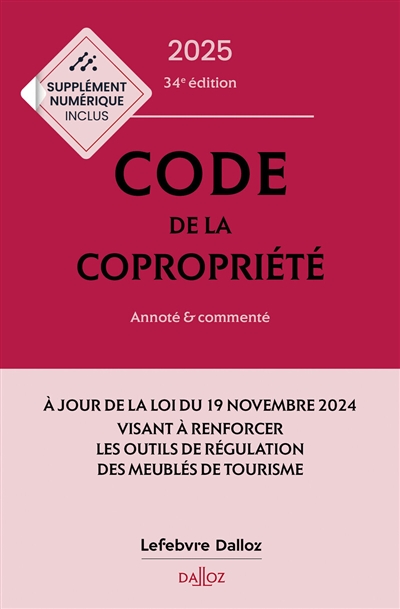 Code de la copropriété 2025 : annoté & commenté