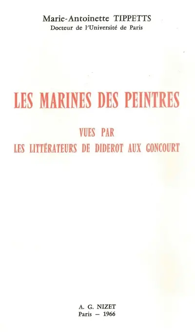 Les marines des peintres vues par les littérateurs : de Diderot aux Goncourt