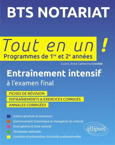 BTS notariat, programmes de 1re et 2e années : entraînement intensif à l'examen final