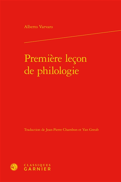 Première leçon de philologie. Prima lezione du filologia